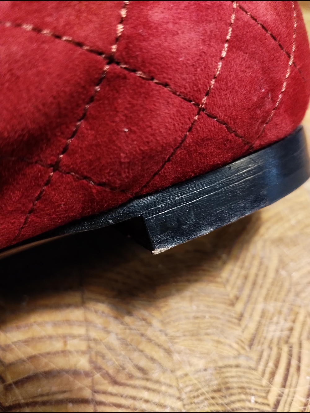 AGL Monika Cap Toe Flats Quilted Suede Patent Ruby 40 Italy - Picture 12 of 13